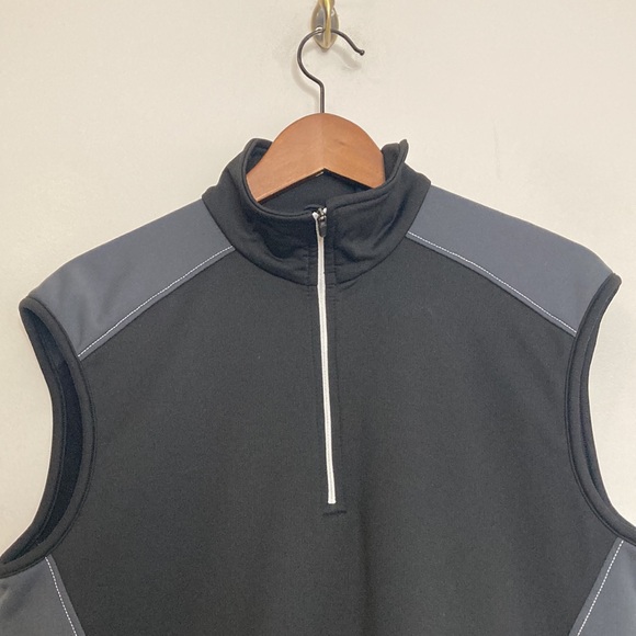 Galvin Green Half Zip Vest Men Medium Gray Black Insula Stretch Golf Shirt - Picture 3 of 12